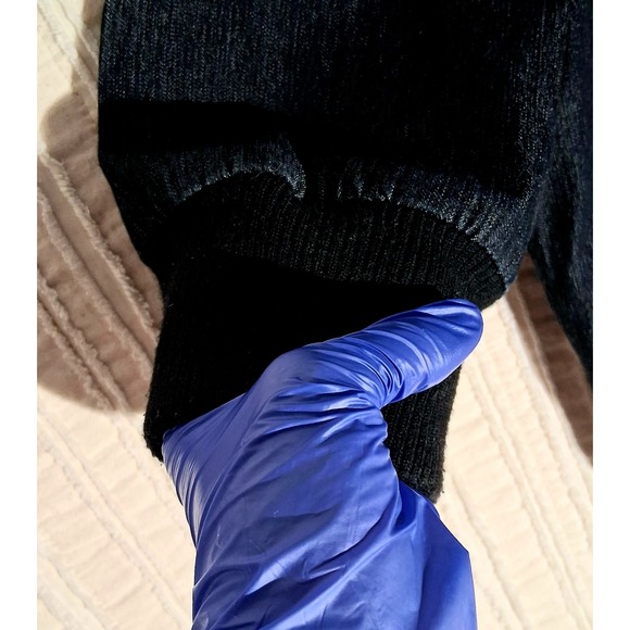 Y2k Denim Cropped Jacket Gold Stitching Ribbed Trim Short Sleeve Moto - Picture 16 of 17